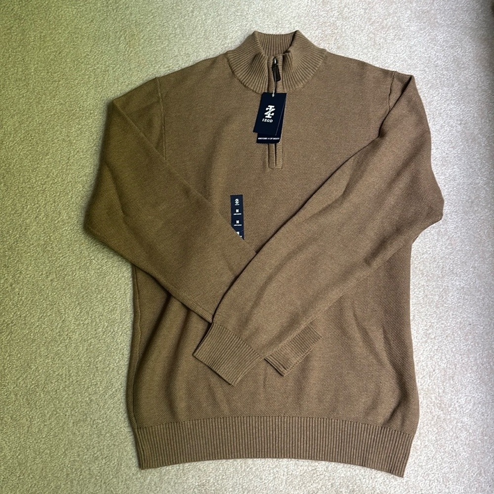 Izod Quarter Zip Honeycomb Sweater